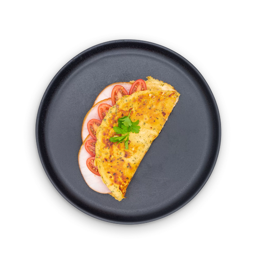 Diet Egg Omelette - mit Gemüse und Aufschnitt