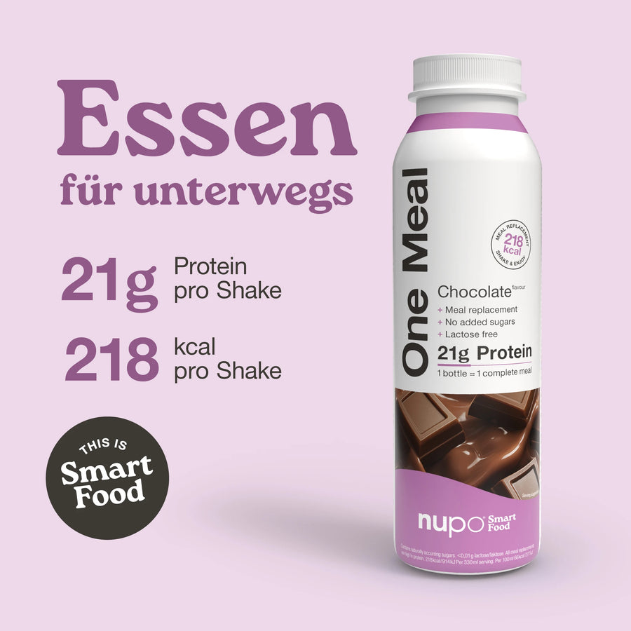 Nupo One Meal RTD Chocolate Mahlzeitersatz Shake Verpackung Vorderseite