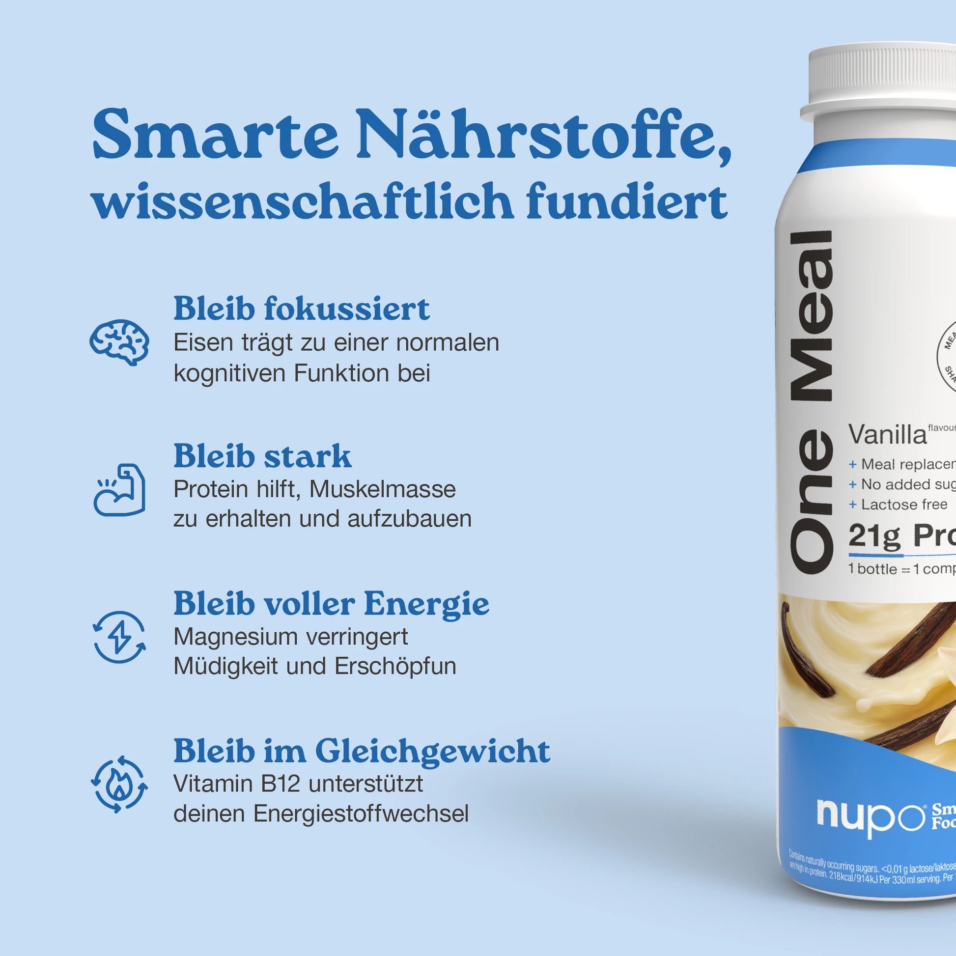 Nupo One Meal RTD Vanilla Nährwerte auf der Verpackung